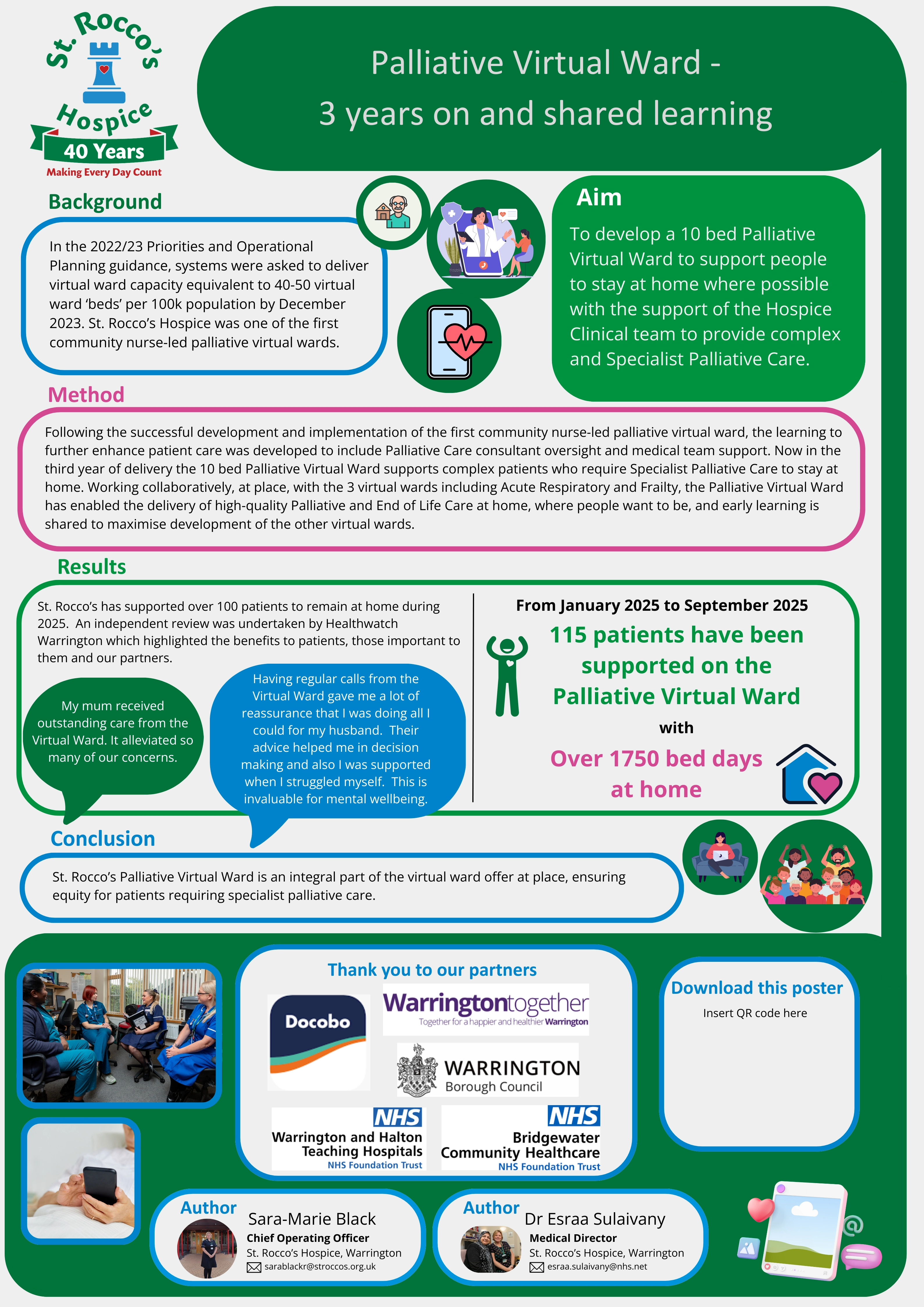 Hospice UK Poster Palliative Virtual Ward - 3 years on and shared learning