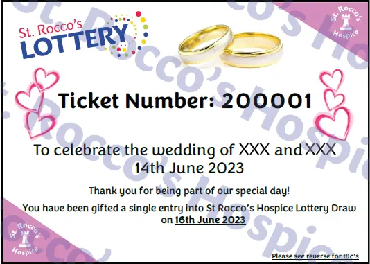 Wedding Single Tickets 