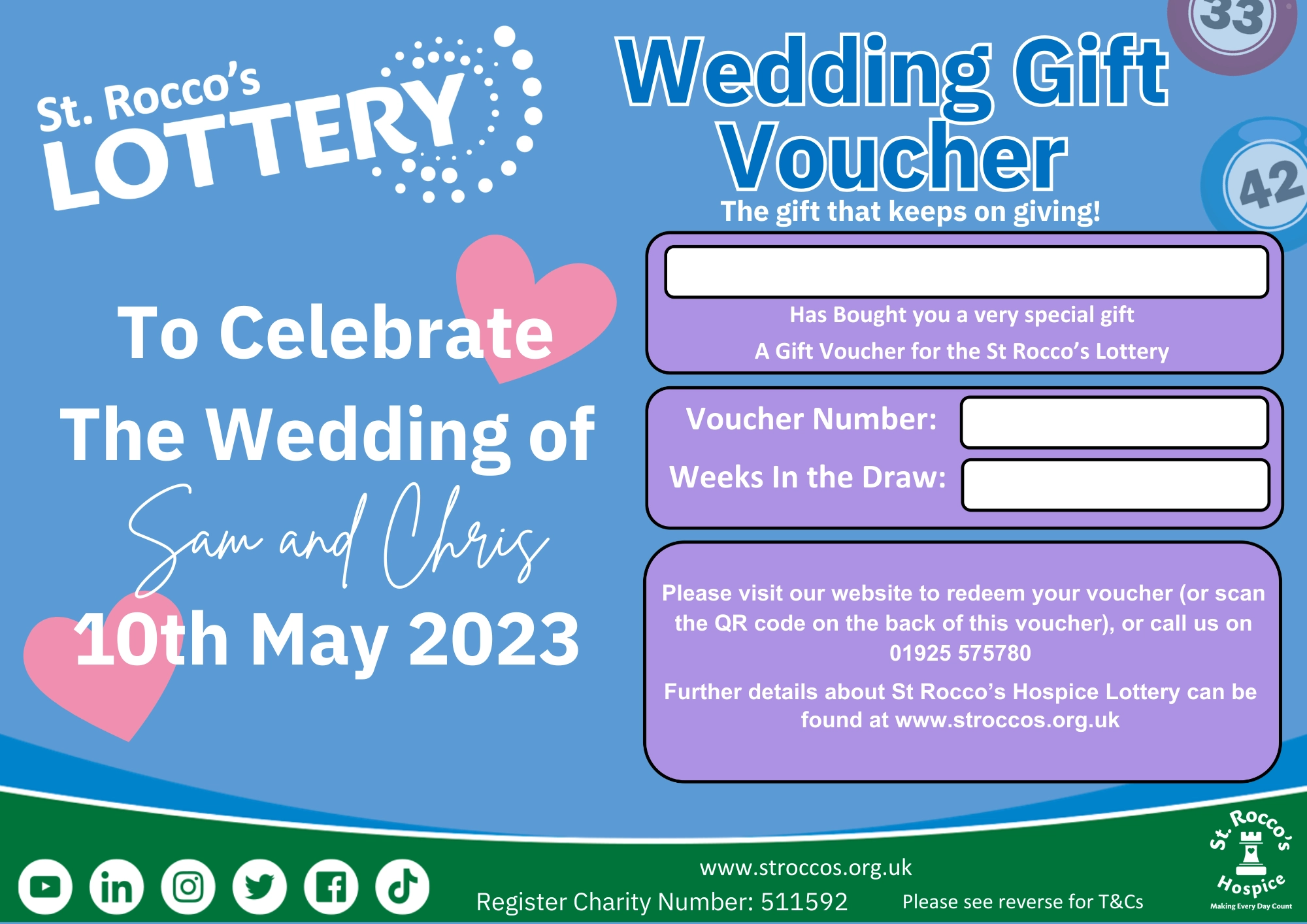 Lottery Wedding gift voucher
