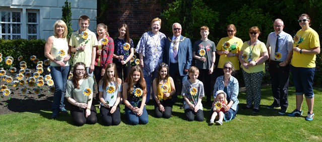 Sunflower volunteers