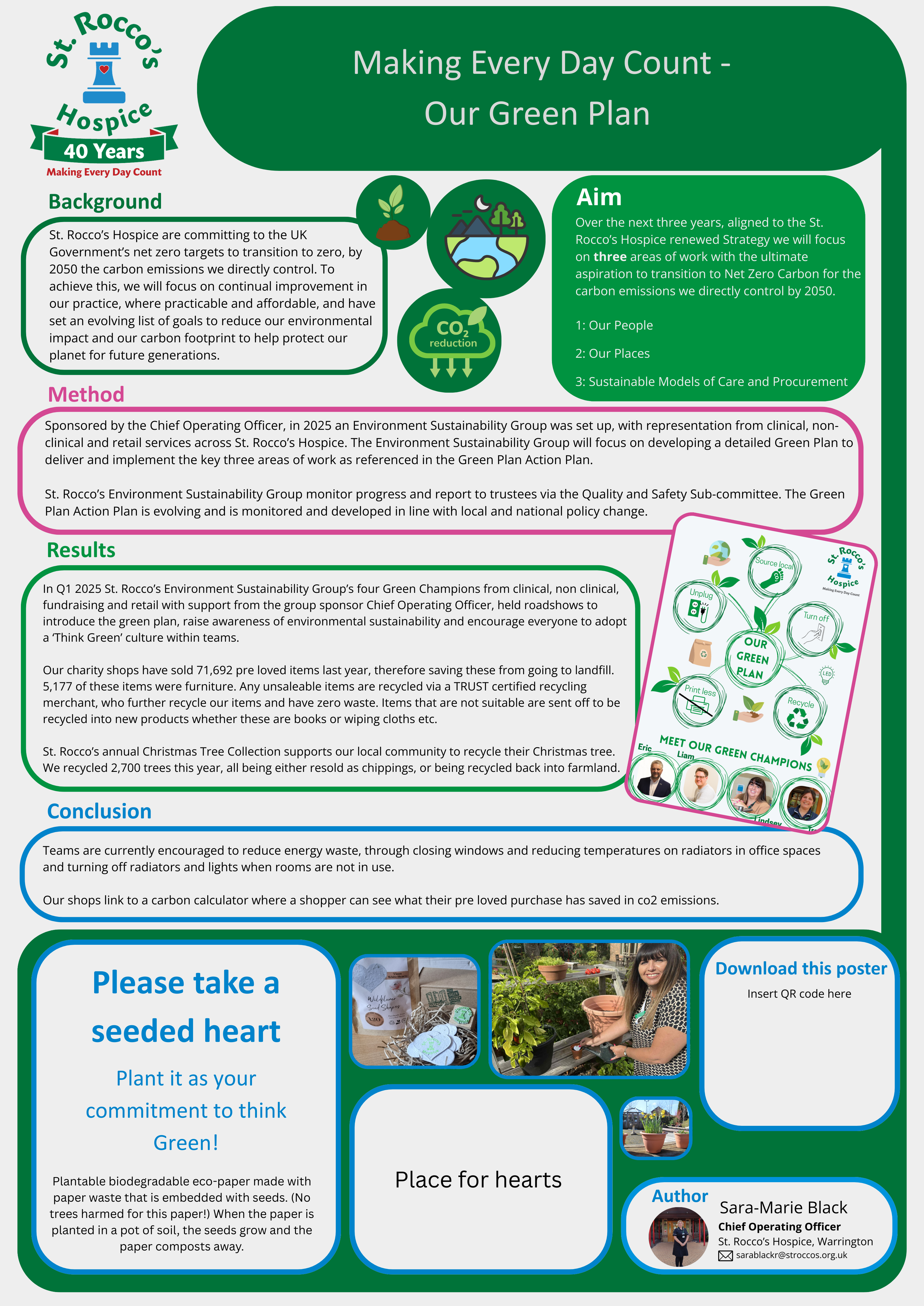 Hospice UK Poster Our Green Plan